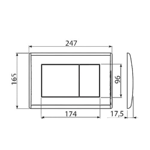 Alca Plast Basic 2 Flush Plate Matt Black M278