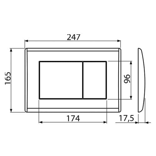 Alca Plast Basic 2 Flush Plate Polished Chrome M271