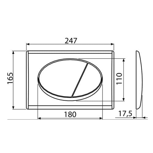 Alca Plast Basic 7 Oval Flush Plate Matt Chrome M72