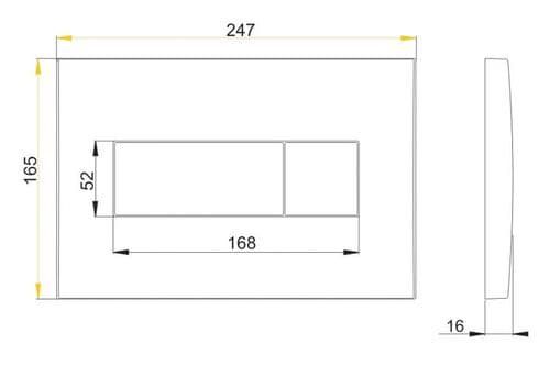 Alca Plast chrome square dual flush button M571