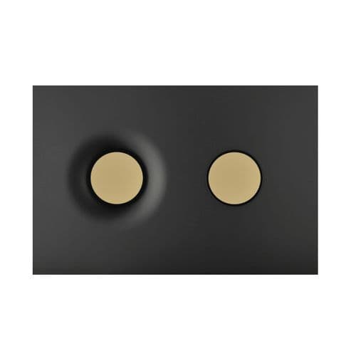 Alca Plast Dot Dot Flush Plate Matt Black & Matt Gold M1978-7