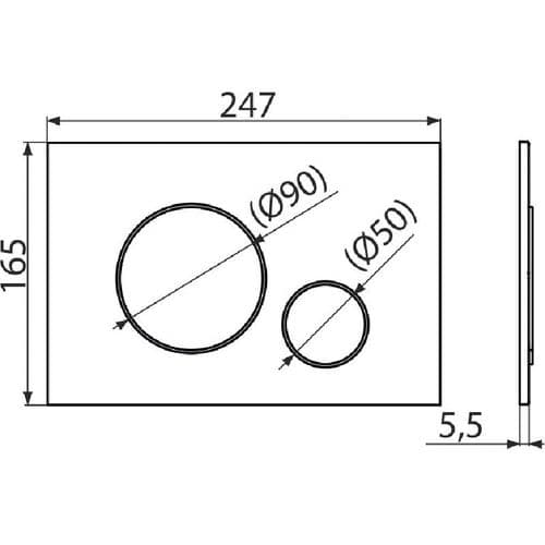Alca Plast Flush Plate Polished Chrome M671