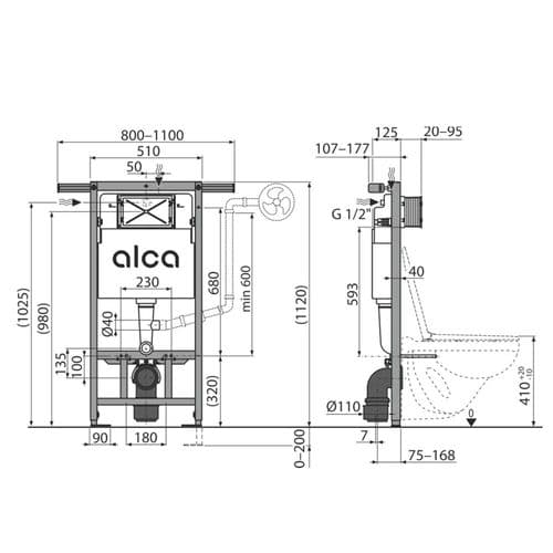 Alca Plast Jádromodul Pre-Wall Installation System AM102/1120 Spare Parts