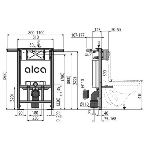 Alca Plast Jádromodul Pre-Wall Installation System AM102/850 Spare Parts