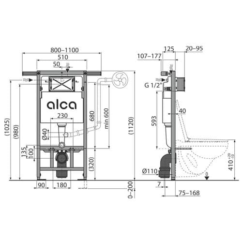 Alca Plast Jádromodul Pre-Wall Installation System Ecology AM102/1120E Spare Parts