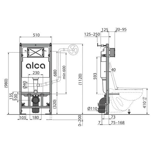 Alca Plast Pre-Wall Instalation System AM101/1120W Spare Parts