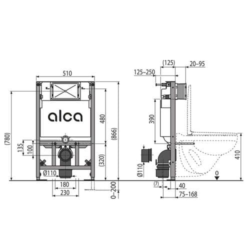 Alca Plast Pre-Wall Installation System for Dry Build Up AM101/850W Spare Parts