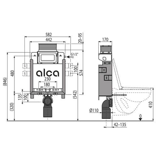 Alca Plast Renovmodul Pre-Wall Installation System AM119/850 Spare Parts
