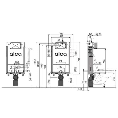 Alca Plast Renovmodul Pre-Wall Installation System with Ventilation AM115/1000V Spare Parts
