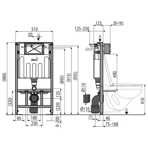 Alca Plast Sádromodul Pre-Wall Installation System AM101/1000 Spare Parts