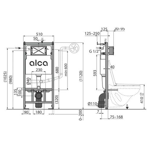 Alca Plast Sádromodul Pre-Wall Installation System AM101/1120 Spare Parts