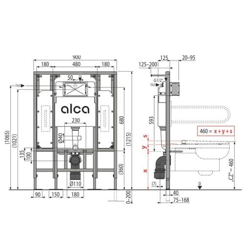 Alca Plast Sádromodul Pre-Wall Installation System AM101/1300H Spare Parts