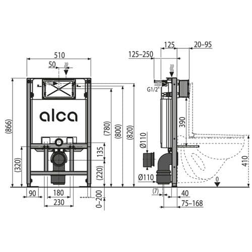 Alca Plast Sádromodul Pre-Wall Installation System AM101/850 Spare Parts