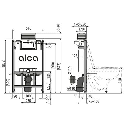 Alca Plast Sádromodul Pre-Wall Installation System AM118/850 Spare Parts