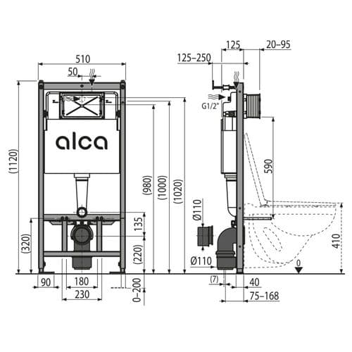 Alca Plast Sádromodul Pre-Wall Installation System Ecology AM101/1120E Spare Parts