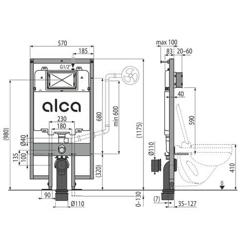 Alca Plast Sádromodul Slim Pre-Wall Installation System AM1101/1200 Spare Parts