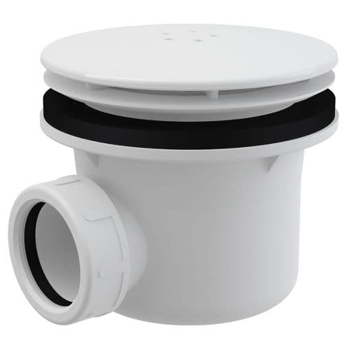 Alca Plast Shower Waste & Trap 90mm DN40 Polished White A49K-B