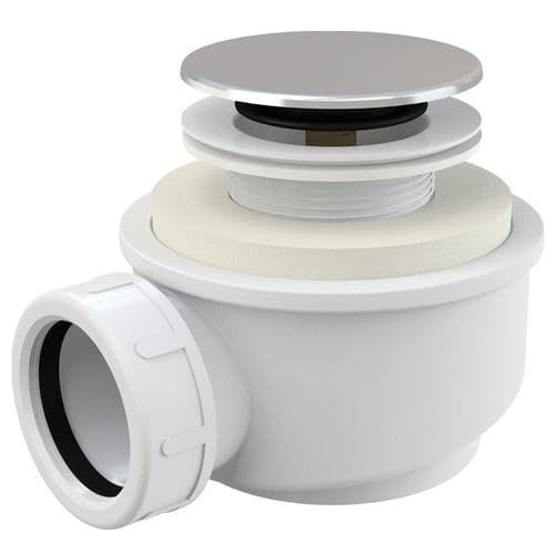 Alca Plast Shower Waste & Trap Click/Clack 50mm Outlet DN40 Polished Chrome A476