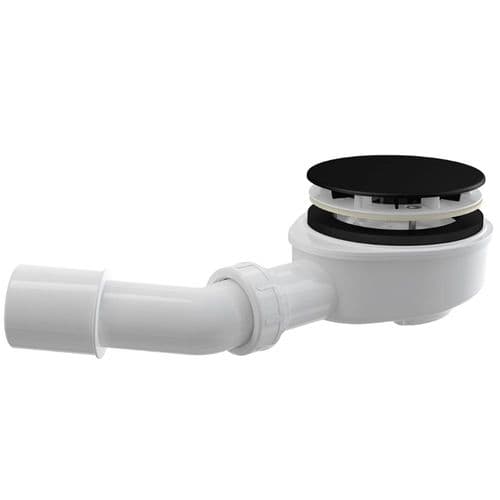 Alca Plast Shower Waste & Trap For Thick-Walled Trays Reduced Height 90mm DN50 Matt Black A492BLACK