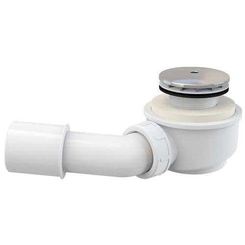 Alca Plast Shower Waste & Trap Reduced Height 50mm DN50 Ø71mm Cover Polished Chrome A471CR-50