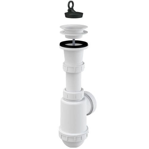 Alca Plast Sink Waste & Trap DN 40/50 Plastic Grid Ø 70mm & Rubber Plug A442-DN50/40