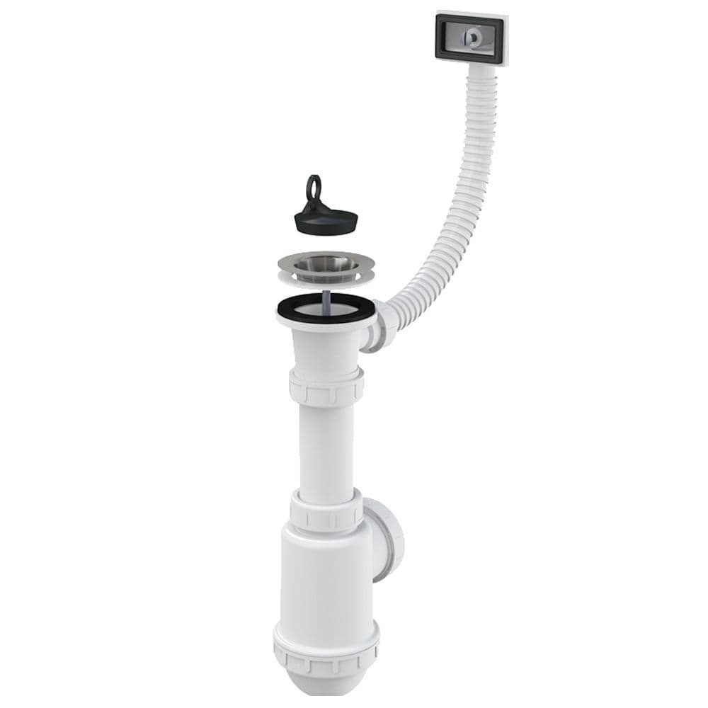 Overflow Trap Alca Plast Sink Waste & Trap DN 40/50 With SS Grid Ø 70mm Flexible ...