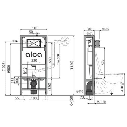 Alca Plast Solomodul Pre-Wall Installation System AM116/1120 Spare Parts
