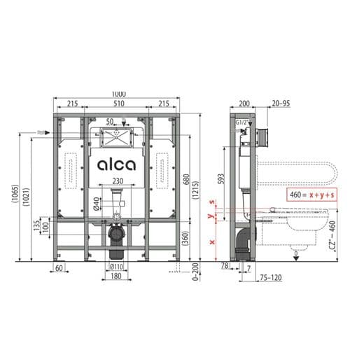 Alca Plast Solomodul Pre-Wall Installation System AM116/1300H Spare Parts