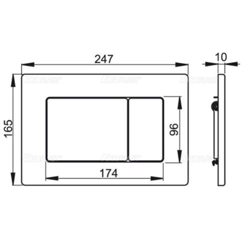 Alca Plast Square Dual Flush Anti Vandal Flush Plate Metal M279