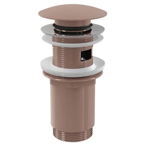 Alca Plast Wash-Basin Waste Click/Clack G 5/4" Overflow Large Plug Red Gold-Brushed Matt A392-RG-B
