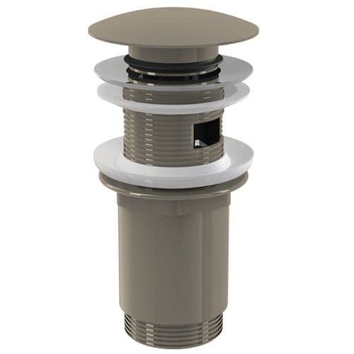 Alca Plast Wash-Basin Waste Click/Clack G 5/4" With Overflow Large Plug Nickel-Brushed Matt A392-N-B