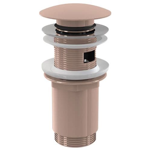Alca Plast Wash-Basin Waste Click/Clack G 5/4" With Overflow Large Plug Polished Red Gold A392-RG-P