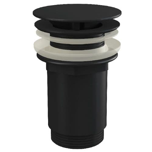 Alca Plast Wash-Basin Waste G 5/4" Without Overflow Large Non-Closing Plug Matt Black A396BLACK