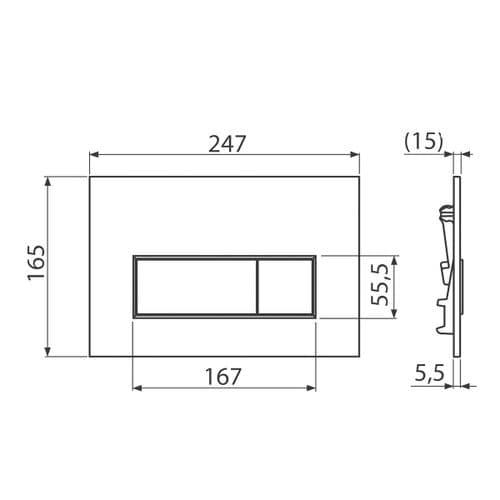 Alca Thin 5 Flush Plate Matt Black M578