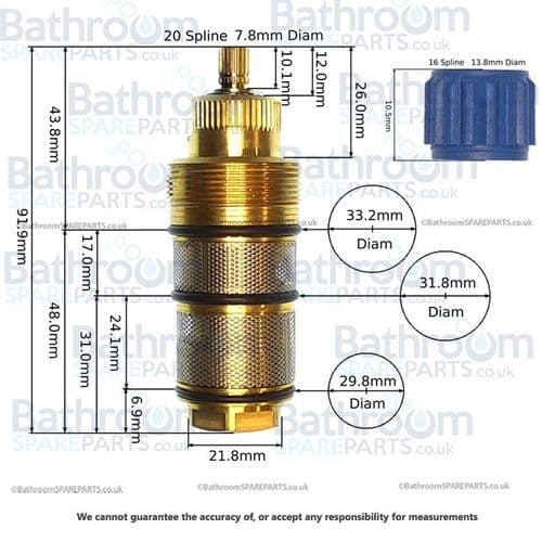Alpi Thermostatic Cartridge for water reversed pipes CR 101A/C
