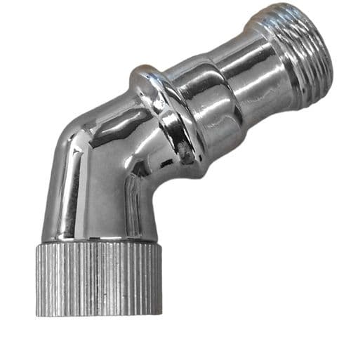 Angled 1/2" Chrome Hose Connector BSPCON102