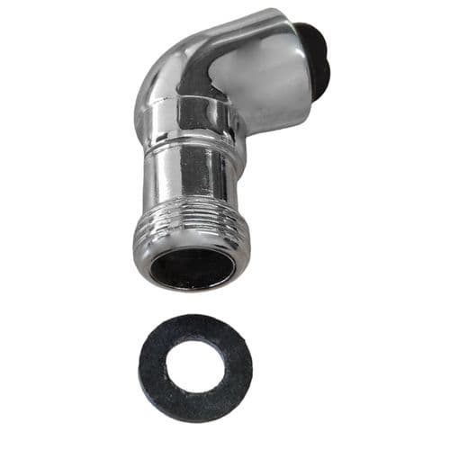 Angled 1/2" Chrome Hose Connector BSPCON103