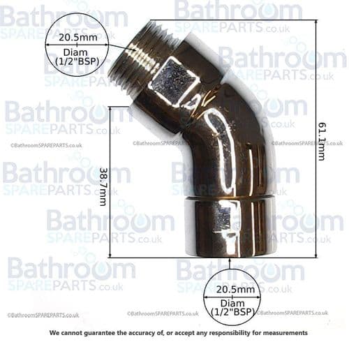 Angled 1/2" Chrome Hose Connector BSPCON104