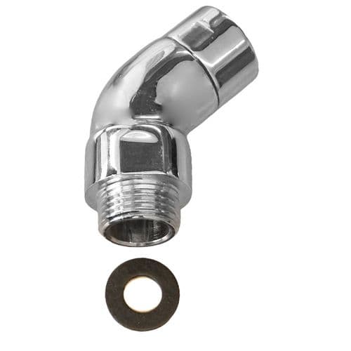 Angled 1/2" Chrome Hose Connector BSPCON104