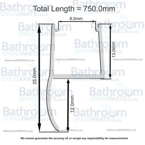 Aqata Minimalist Bottom Door Seal 750mm MIN-BDS-RHH