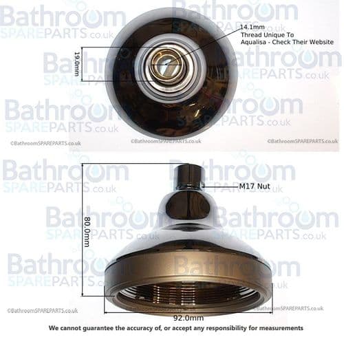 Aqualisa Fixed Head Varispray Fixed Shower Head Shell (Metal Arm) 164623