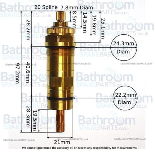 Aqualisa GS200 Screw in Shower Bar Thermostatic Cartridge
