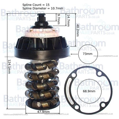 Aqualisa Multipoint Cartridge with gold screws (Combi) Pink 022802IX