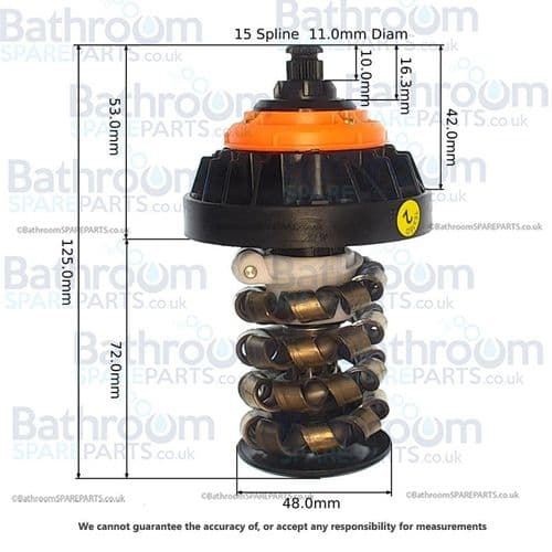 Aqualisa Opto Thermo Concealed Thermostatic cartridge - Gravity - Orange - 022809