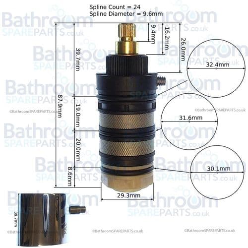 Aqualisa Thermostatic Cartridge -High Pressure - MIDAS 200/MIDAS 300: 518113