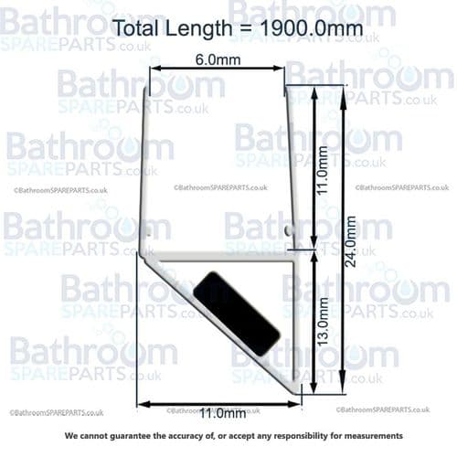 Aqualux 6MM 45* Magnetic Seal for Quadrant & Corner  Entry MC8585