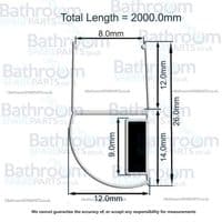 Aqualux 8mm Magnetic Parallel Seal For Pivot Door SL00188/SL00280