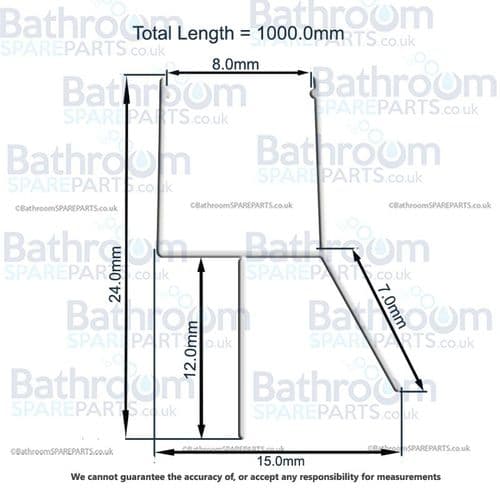 Aqualux 8mm Replacement Door Cill Seal SL00052