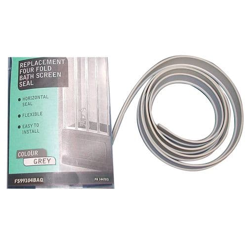 Aqualux Grey Bath Screen Seal L 1.02m T 5mm FS99104BAQ