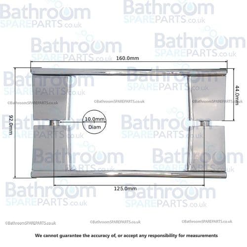 Aqualux Spares Fittings Pack Handle 160mm Hole Fixing 125mm X1056-S00